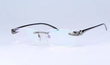 Load image into Gallery viewer, Leopard head glasses frame European and American men and women pure titanium tide frameless glasses prescription flat glass
