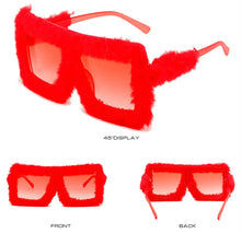 Load image into Gallery viewer, Fur Velvet Sunglasses for Women Luxury Oversized Cat Eye Plush Sun Glasses Female Party Club Funny Eyewear 9145