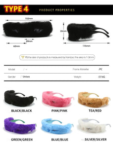 Fur Velvet Sunglasses for Women Luxury Oversized Cat Eye Plush Sun Glasses Female Party Club Funny Eyewear 9145