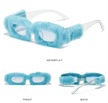 Load image into Gallery viewer, Fur Velvet Sunglasses for Women Luxury Oversized Cat Eye Plush Sun Glasses Female Party Club Funny Eyewear 9145