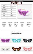 Load image into Gallery viewer, Fur Velvet Sunglasses for Women Luxury Oversized Cat Eye Plush Sun Glasses Female Party Club Funny Eyewear 9145
