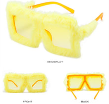 Load image into Gallery viewer, Fur Velvet Sunglasses for Women Luxury Oversized Cat Eye Plush Sun Glasses Female Party Club Funny Eyewear 9145