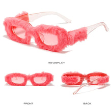 Load image into Gallery viewer, Fur Velvet Sunglasses for Women Luxury Oversized Cat Eye Plush Sun Glasses Female Party Club Funny Eyewear 9145
