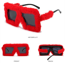 Load image into Gallery viewer, Fur Velvet Sunglasses for Women Luxury Oversized Cat Eye Plush Sun Glasses Female Party Club Funny Eyewear 9145