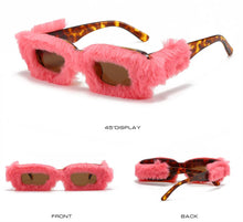 Load image into Gallery viewer, Fur Velvet Sunglasses for Women Luxury Oversized Cat Eye Plush Sun Glasses Female Party Club Funny Eyewear 9145