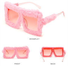 Load image into Gallery viewer, Fur Velvet Sunglasses for Women Luxury Oversized Cat Eye Plush Sun Glasses Female Party Club Funny Eyewear 9145