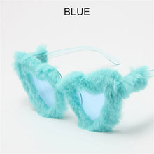Load image into Gallery viewer, Fur Velvet Sunglasses for Women Luxury Oversized Cat Eye Plush Sun Glasses Female Party Club Funny Eyewear 9145