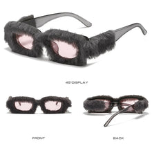 Load image into Gallery viewer, Fur Velvet Sunglasses for Women Luxury Oversized Cat Eye Plush Sun Glasses Female Party Club Funny Eyewear 9145