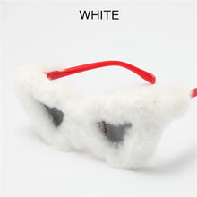 Load image into Gallery viewer, Fur Velvet Sunglasses for Women Luxury Oversized Cat Eye Plush Sun Glasses Female Party Club Funny Eyewear 9145