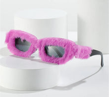 Load image into Gallery viewer, Fur Velvet Sunglasses for Women Luxury Oversized Cat Eye Plush Sun Glasses Female Party Club Funny Eyewear 9145