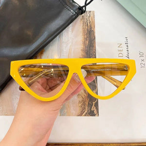 Arrive Fashional High Street Cat Eyes Sunglasses for Men and Women 100% Hand Made Yellow Acetate Solar Glasses