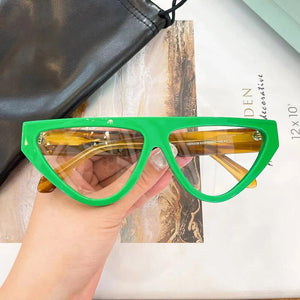 Arrive Fashional High Street Cat Eyes Sunglasses for Men and Women 100% Hand Made Yellow Acetate Solar Glasses