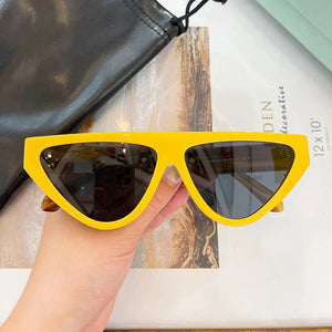 Arrive Fashional High Street Cat Eyes Sunglasses for Men and Women 100% Hand Made Yellow Acetate Solar Glasses
