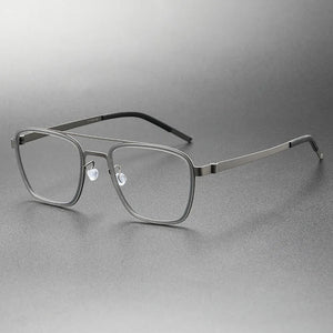 Denmark Brand Ultralight Retro Square Pilot Titanium Glasses Frame Men Women Myopia Optic Prescription Eyeglasses 9708