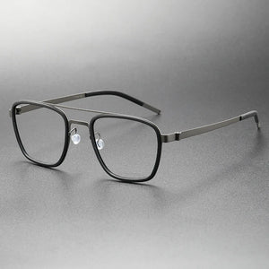 Denmark Brand Ultralight Retro Square Pilot Titanium Glasses Frame Men Women Myopia Optic Prescription Eyeglasses 9708