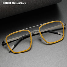 Load image into Gallery viewer, Denmark Brand Ultralight Retro Square Pilot Titanium Glasses Frame Men Women Myopia Optic Prescription Eyeglasses 9708