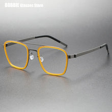 Load image into Gallery viewer, Denmark Brand Ultralight Retro Square Pilot Titanium Glasses Frame Men Women Myopia Optic Prescription Eyeglasses 9708