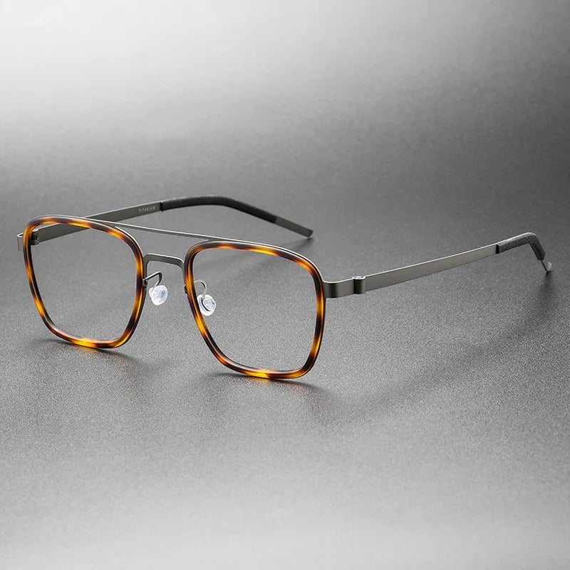 Denmark Brand Ultralight Retro Square Pilot Titanium Glasses Frame Men Women Myopia Optic Prescription Eyeglasses 9708