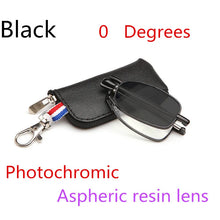 Load image into Gallery viewer, Men's And Women's Sun Photochromic Foldable Myopia OCptical Prescription Mini  Glasses 0 -0.50 -0.75 To -4.0