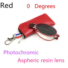 Load image into Gallery viewer, Men's And Women's Sun Photochromic Foldable Myopia OCptical Prescription Mini  Glasses 0 -0.50 -0.75 To -4.0