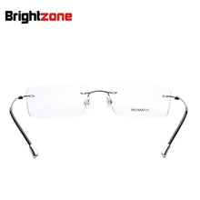Load image into Gallery viewer, Fashion Titanium Myopia Rimless Glasses Memory Square Eyeglasses Optical Frame Eyewear Men Women Brand Brightzone