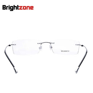 Fashion Titanium Myopia Rimless Glasses Memory Square Eyeglasses Optical Frame Eyewear Men Women Brand Brightzone