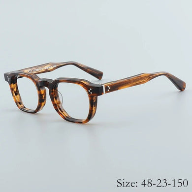 Vintage Hard Acetate Frame TVR527 Sphere Myopia Optical Eyeglass Retro Square Handcraft Women Man