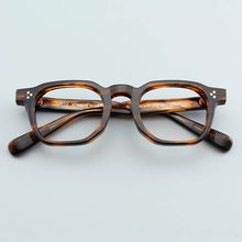 Load image into Gallery viewer, Vintage Hard Acetate Frame TVR527 Sphere Myopia Optical Eyeglass Retro Square Handcraft Women Man
