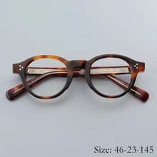 Load image into Gallery viewer, Vintage Hard Acetate Frame TVR528 Sphere Myopia Optical Eyeglass Retro Round Handcraft Women Man