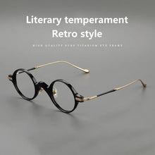 Load image into Gallery viewer, Acetate Titanium Men Round Glasses Frame Male  Ultralight Eye Optical Prescription Eyeglasses