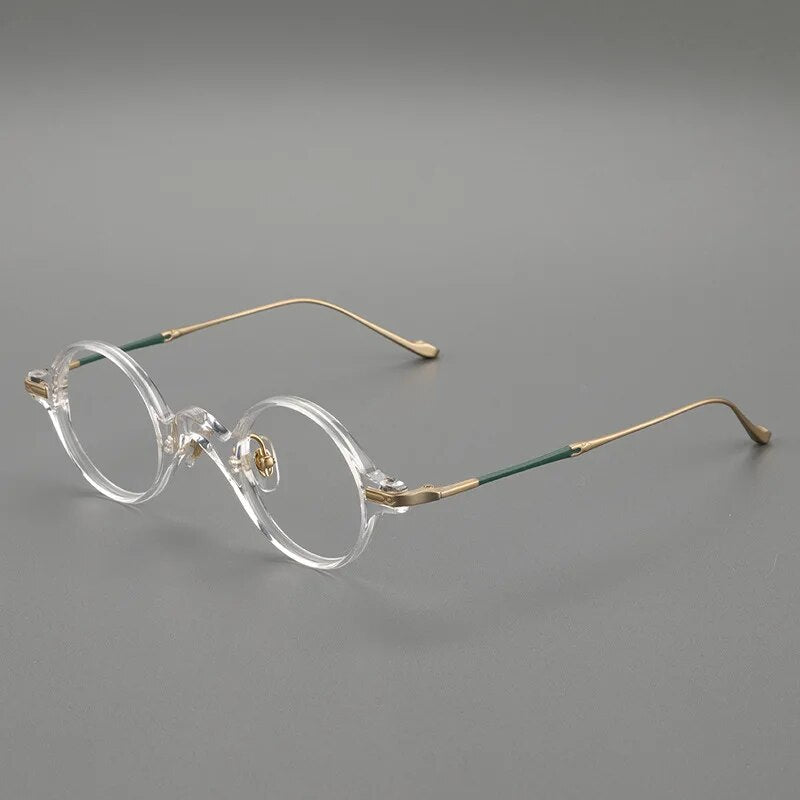 Acetate Titanium Men Round Glasses Frame Male  Ultralight Eye Optical Prescription Eyeglasses