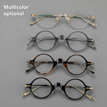 Load image into Gallery viewer, Acetate Titanium Men Round Glasses Frame Male  Ultralight Eye Optical Prescription Eyeglasses