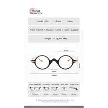 Load image into Gallery viewer, Acetate Titanium Men Round Glasses Frame Male  Ultralight Eye Optical Prescription Eyeglasses
