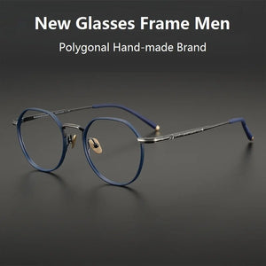 Italian Handmade Brand Glasses Frame Polygonal Retro Full Frame Men Women Myopia Eyeglasse Prescription Reading Eyewear