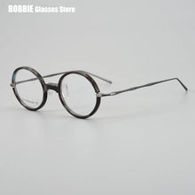 Load image into Gallery viewer, Japanese Brand Design Glasses Frame Men Vintage Round Eyeglasses Pure Titanium Women Myopia Eyewear Optical Blue Lens