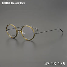 Load image into Gallery viewer, Japanese Brand Design Glasses Frame Men Vintage Round Eyeglasses Pure Titanium Women Myopia Eyewear Optical Blue Lens