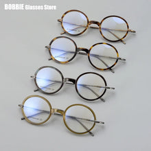 Load image into Gallery viewer, Japanese Brand Design Glasses Frame Men Vintage Round Eyeglasses Pure Titanium Women Myopia Eyewear Optical Blue Lens