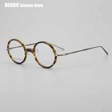 Load image into Gallery viewer, Japanese Brand Design Glasses Frame Men Vintage Round Eyeglasses Pure Titanium Women Myopia Eyewear Optical Blue Lens