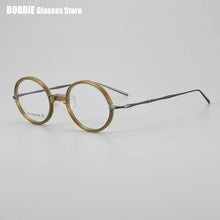 Load image into Gallery viewer, Japanese Brand Design Glasses Frame Men Vintage Round Eyeglasses Pure Titanium Women Myopia Eyewear Optical Blue Lens