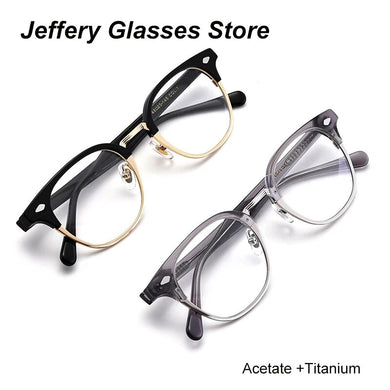 Japanese Handmade Acetate Glasses Frame  Vintage Square Men Women Optical Prescription Eyeglasses Spectacles