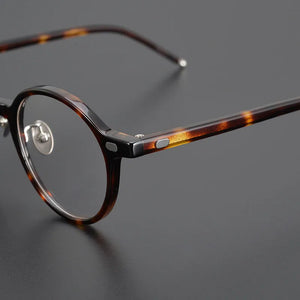 Occhiali da vista in acetato di titanio stile giapponese montatura da uomo occhiali da vista rotondi occhiali da vista da donna miopia ottica luce blu