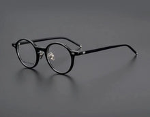 Carica l&#39;immagine nel visualizzatore di Gallery, Occhiali da vista in acetato di titanio stile giapponese montatura da uomo occhiali da vista rotondi occhiali da vista da donna miopia ottica luce blu