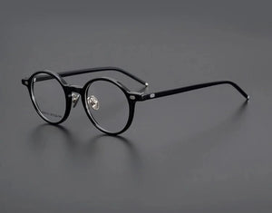 Occhiali da vista in acetato di titanio stile giapponese montatura da uomo occhiali da vista rotondi occhiali da vista da donna miopia ottica luce blu