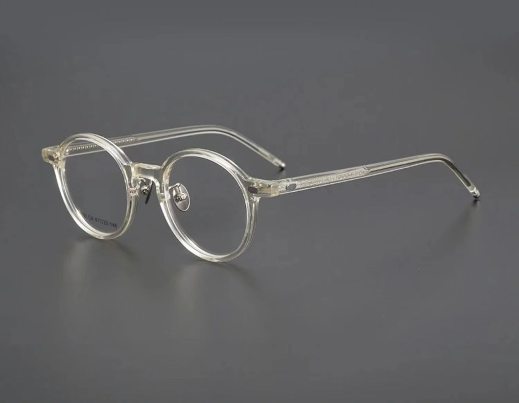 Occhiali da vista in acetato di titanio stile giapponese montatura da uomo occhiali da vista rotondi occhiali da vista da donna miopia ottica luce blu