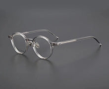 Carica l&#39;immagine nel visualizzatore di Gallery, Occhiali da vista in acetato di titanio stile giapponese montatura da uomo occhiali da vista rotondi occhiali da vista da donna miopia ottica luce blu