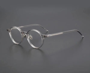 Occhiali da vista in acetato di titanio stile giapponese montatura da uomo occhiali da vista rotondi occhiali da vista da donna miopia ottica luce blu