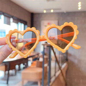 2023 New Kids Cartoon Heart Sunflower Fruit Rabbit Ears Sunglasses Girls Boy Children Outdoor Round Polarized UV400 Sun Glasses