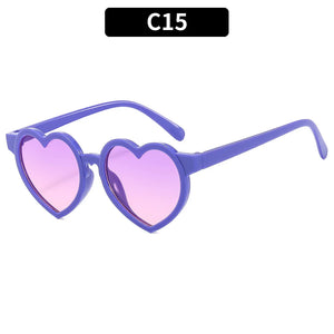 2023 New Kids Cartoon Heart Sunflower Fruit Rabbit Ears Sunglasses Girls Boy Children Outdoor Round Polarized UV400 Sun Glasses