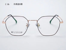 Load image into Gallery viewer, Korean Fashion Retro Round Titanium Glasses Frames Men 7766 Polygon Spectacles Myopia Eyeglasses Women Oculos De Grau