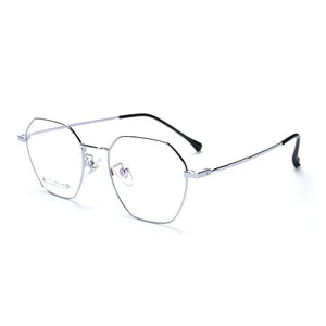 Korean Fashion Retro Round Titanium Glasses Frames Men 7766 Polygon Spectacles Myopia Eyeglasses Women Oculos De Grau